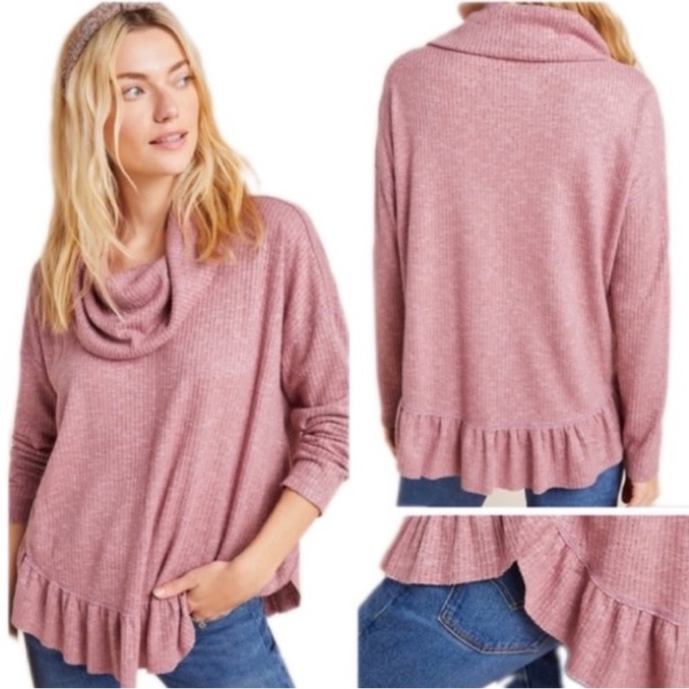 Maeve Anthropologie Addie Ruffled Hacci Sweater XS
